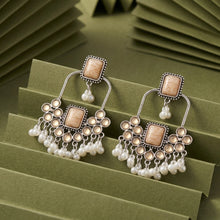 Load image into Gallery viewer, Antique Silver Chandelier Statement Earrings