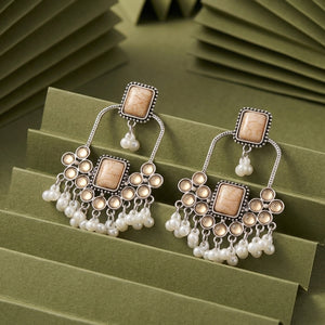 Antique Silver Chandelier Statement Earrings