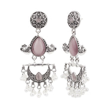 Load image into Gallery viewer, Antique Silver Chandelier Pearl Earrings