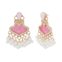 Load image into Gallery viewer, Pink Chandelier Pearl Earrings