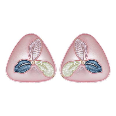 Pink Leaf Stud Earrings