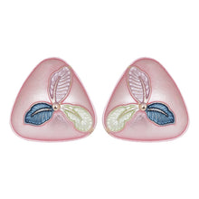 Load image into Gallery viewer, Pink Leaf Stud Earrings