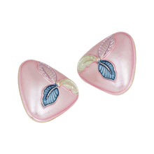 Load image into Gallery viewer, Pink Leaf Stud Earrings