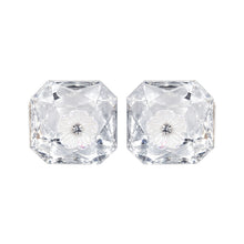Load image into Gallery viewer, Large Emerald-Cut Crystal Flower Stud 1-Pair Set