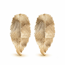 Load image into Gallery viewer, Silver Feather Stud Earrings
