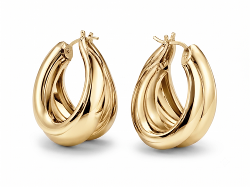 Golden/Silver Double Twisted Hoop Earrings