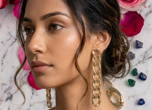 Load image into Gallery viewer, TRIBAL ZONE LINKED CHAIN DROP EARRING