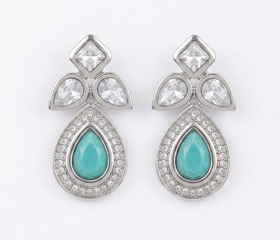Turquoise Heirloom American Diamond Drop Earrings