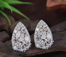 Load image into Gallery viewer, Elara Pear Cluster American Diamond Stud Earrings