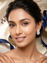 Load image into Gallery viewer, Elara Pear Cluster American Diamond Stud Earrings