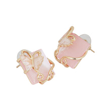 Load image into Gallery viewer, Pink Faux-Stone Butterfly Wrap Stud 1-Pair Set