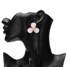 Load image into Gallery viewer, Pastel Faux-Stone Teardrop Clover Stud 1-Pair Set