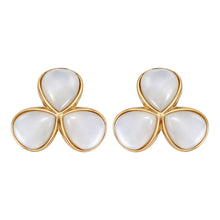 Load image into Gallery viewer, Gold Mother of Pearl Cluster Stud Earrings