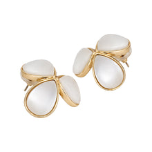 Load image into Gallery viewer, Mother-of-Pearl Teardrop Clover Stud 1-Pair Set