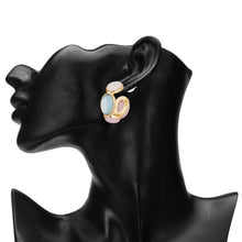 Load image into Gallery viewer, Gold Pastel Pastel Multi-Stone C-Hoop Earrings