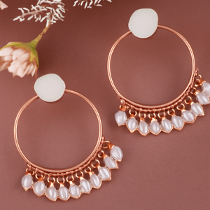 Ethnic Crystal Drop Hoop Earrings