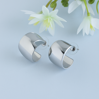 Wide Silver/Gold hoop earrings