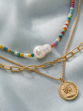 Load image into Gallery viewer, Boho Layered Coin Pendant Necklace