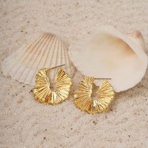 TRIBAL ZONE  Absract Ridged Hoop Earrings
