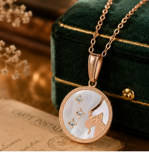 Load image into Gallery viewer, Capricorn Rose Gold Coin Necklace