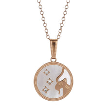 Load image into Gallery viewer, Capricorn Rose Gold Coin Necklace