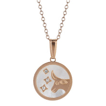 Load image into Gallery viewer, Taurus Rose Gold Coin Necklace