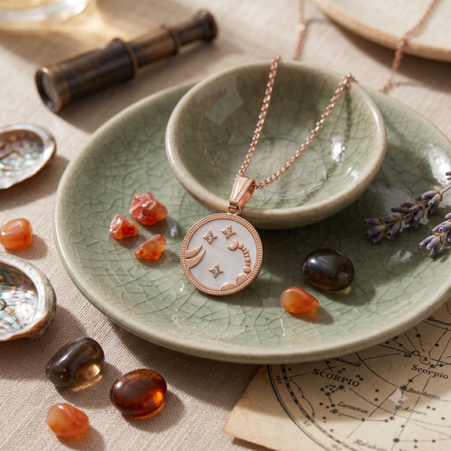 Scorpio Rose Gold Coin Necklace