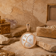 Load image into Gallery viewer, Sagittarius Rose Gold Coin Necklace