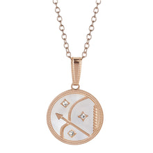 Load image into Gallery viewer, Sagittarius Rose Gold Coin Necklace