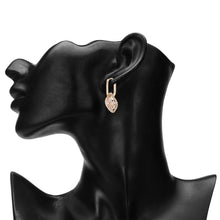 Load image into Gallery viewer, Aria Rose Gold American Diamond Charm Hoop Earrings