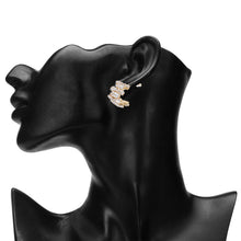 Load image into Gallery viewer, Cascade Baguette American Diamond Hoop Earrings