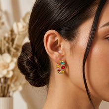 Load image into Gallery viewer, Prisma Rainbow American Diamond Hoop Earrings