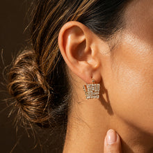 Load image into Gallery viewer, Facet Stack American Diamond Huggie Hoops