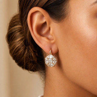 Orbit Marquise American Diamond Drop Earrings