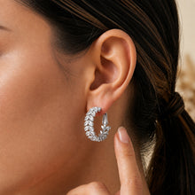 Load image into Gallery viewer, Laurel Crown American Diamond Wreath Hoop Earrings