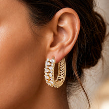 Load image into Gallery viewer, Sovereign Pear-Cut American Diamond Huggie Hoops