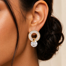Load image into Gallery viewer, Solene Circle American Diamond Stud Earrings