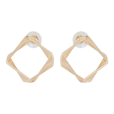 Gold Square Layered Hoop Earrings