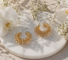 Load image into Gallery viewer, Gold Coiled Spring Hoop Earrings