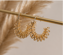 Load image into Gallery viewer, Gold Coiled Spring Hoop Earrings