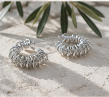 Load image into Gallery viewer, Gold Coiled Spring Hoop Earrings