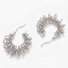 Load image into Gallery viewer, Gold Coiled Spring Hoop Earrings
