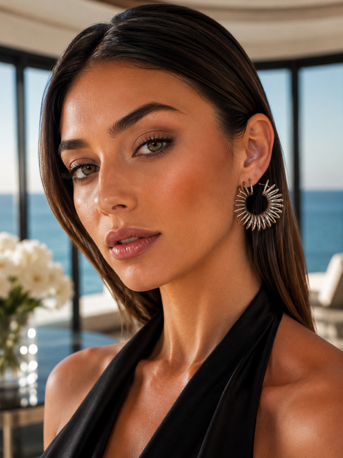Silver Spiral Wire Hoop Earrings