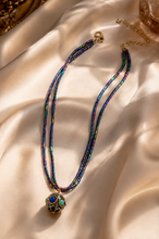 Load image into Gallery viewer, Iridescent Beaded Globe Pendant Necklace