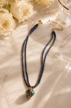 Load image into Gallery viewer, Iridescent Beaded Globe Pendant Necklace