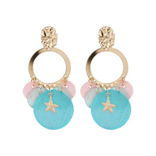 Load image into Gallery viewer, Beachside Starfish Shell Hoop Earrings