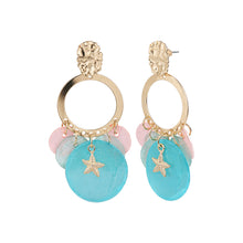 Load image into Gallery viewer, Beachside Starfish Shell Hoop Earrings