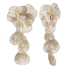 Load image into Gallery viewer, Gold Filigree Cascading Floral Earrings