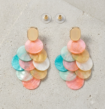 Load image into Gallery viewer, Pastel Layered Shell Statement Earrings