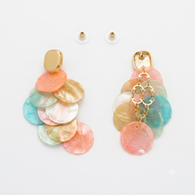 Load image into Gallery viewer, Pastel Layered Shell Statement Earrings